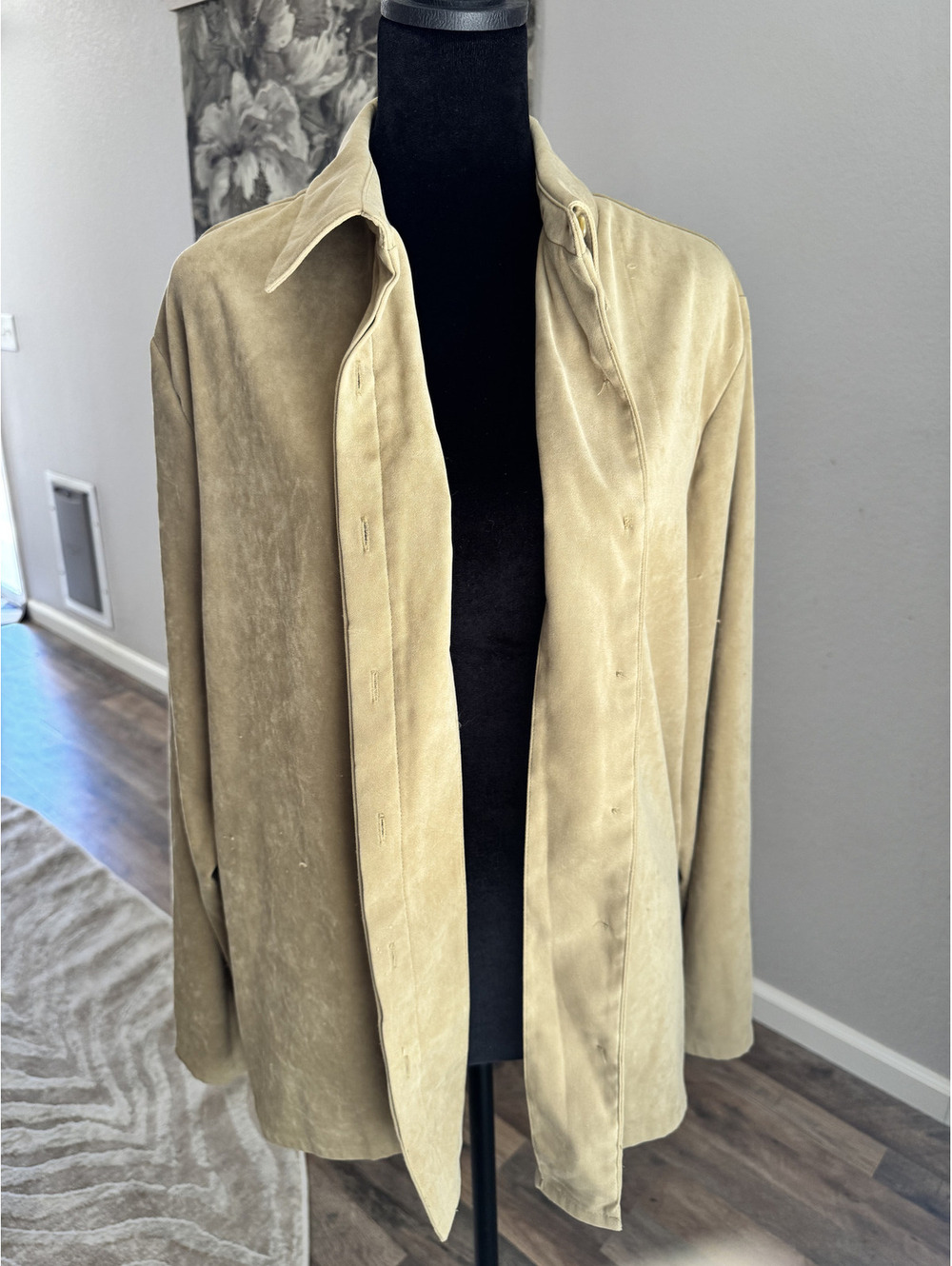 Charter Club Women's Beige Button-Up Long Sleeve Shirt Size 14